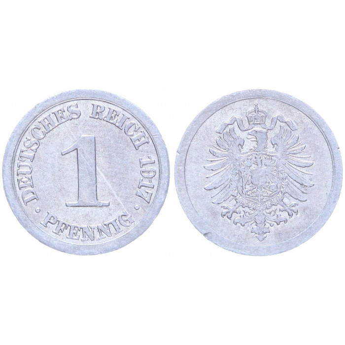 Германия 1 Пфенниг 1917 A год XF KM# 24 Берлин