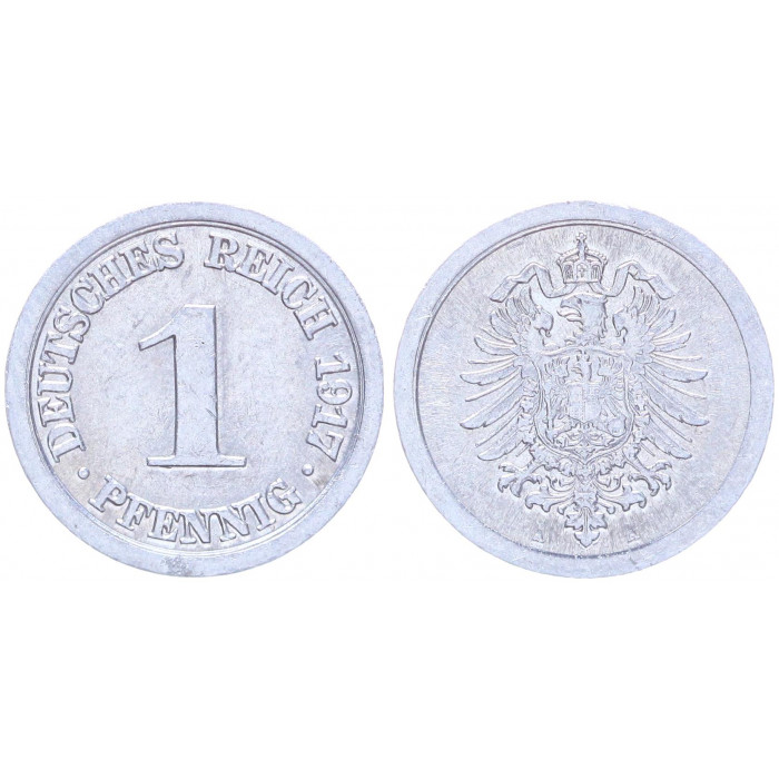 Германия 1 Пфенниг 1917 A год UNC KM# 24 Берлин 