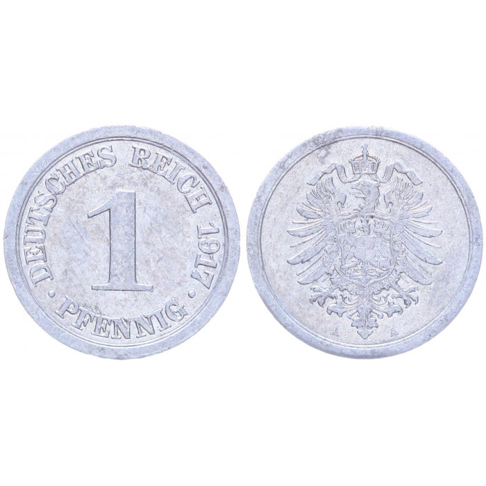 Германия 1 Пфенниг 1917 A год UNC KM# 24 Берлин 