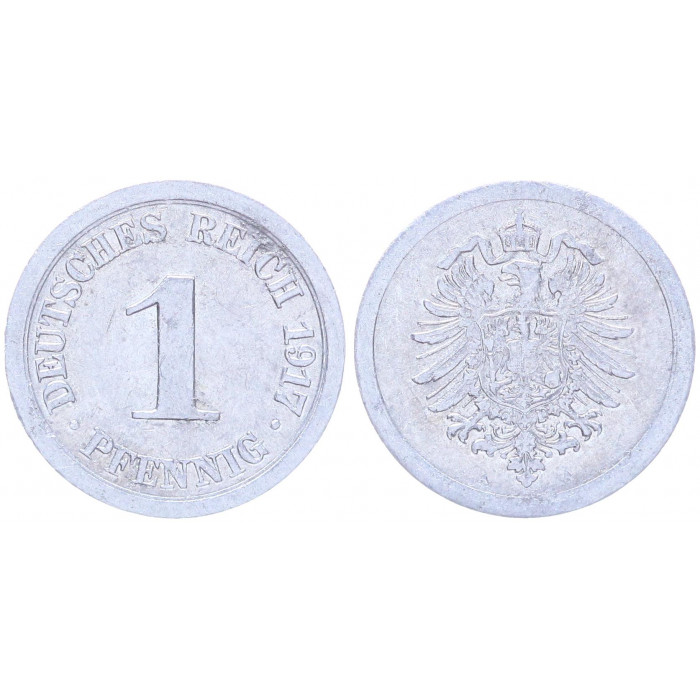 Германия 1 Пфенниг 1917 A год UNC KM# 24 Берлин 