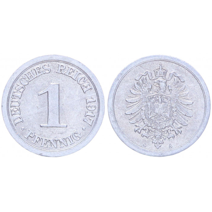 Германия 1 Пфенниг 1917 A год UNC KM# 24 Берлин 