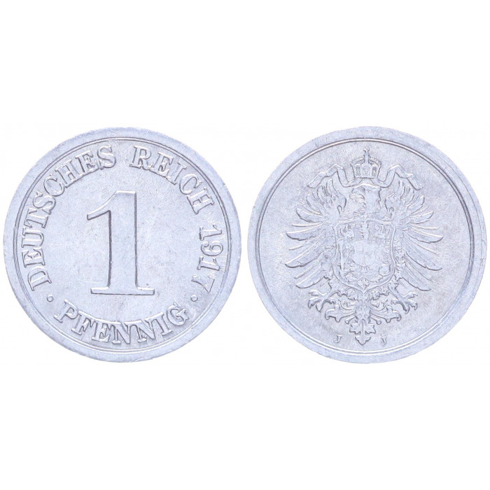 Германия 1 Пфенниг 1917 J год UNC KM# 24 Гамбург