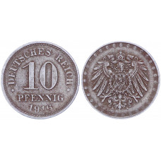 Германия 10 Пфеннигов 1916 A год KM# 20 Берлин Германская империя (BOX552)