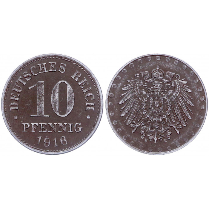 Германия 10 Пфеннигов 1916 E год KM# 20 Мюльденхюттен Германская империя (BOX638)