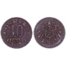 Германия 10 Пфеннигов 1917 E год KM# 20 Мюльденхюттен Германская империя