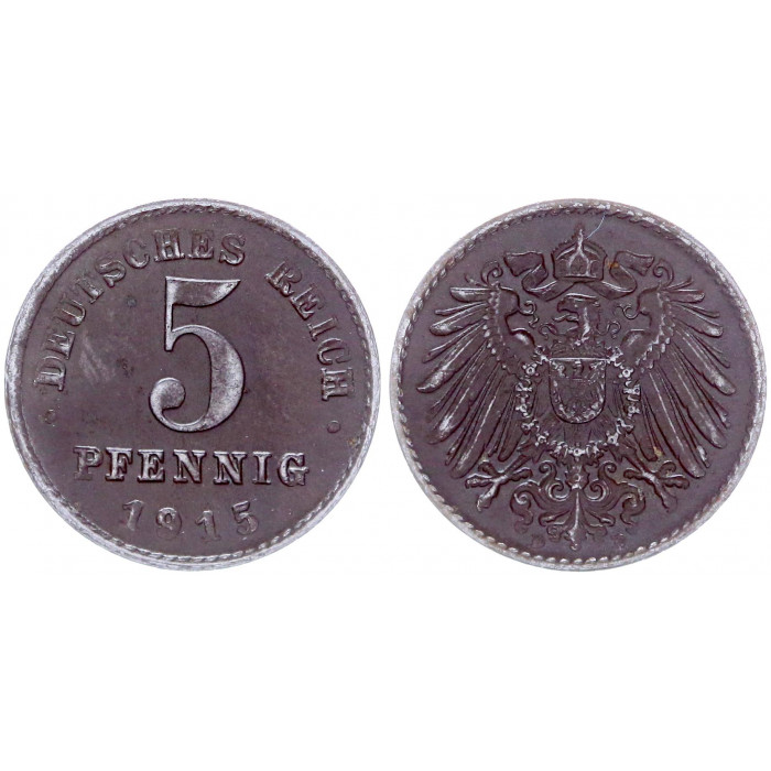Германия 5 Пфеннигов 1915 D год KM# 19 Мюнхен Германская империя (BOX715)