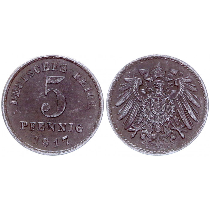 Германия 5 Пфеннигов 1917 E год KM# 19 Мюльденхюттен Германская империя (BOX2002)