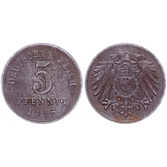 Германия 5 Пфеннигов 1918 E год KM# 19 Мюльденхюттен Германская империя (BOX2008)