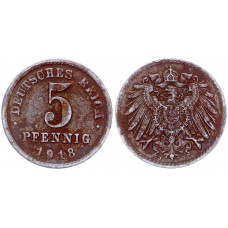 Германия 5 Пфеннигов 1918 J год KM# 19 Гамбург Германская империя (BOX2011)