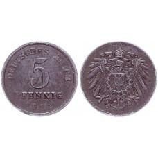 Германия 5 Пфеннигов 1922 E год KM# 19 Мюльденхюттен Германская империя (BOX2027)