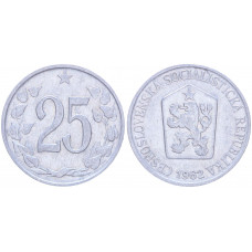 Чехословакия 25 Геллеров 1962 год KM# 54 Богемский лев (BOX2053)