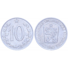 Чехословакия 10 Геллеров 1963 год KM# 49.1 Богемский лев (BOX2059)