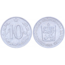 Чехословакия 10 Геллеров 1965 год KM# 49.1 Богемский лев (BOX2061)