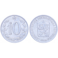 Чехословакия 10 Геллеров 1966 год KM# 49.1 Богемский лев (BOX2062)
