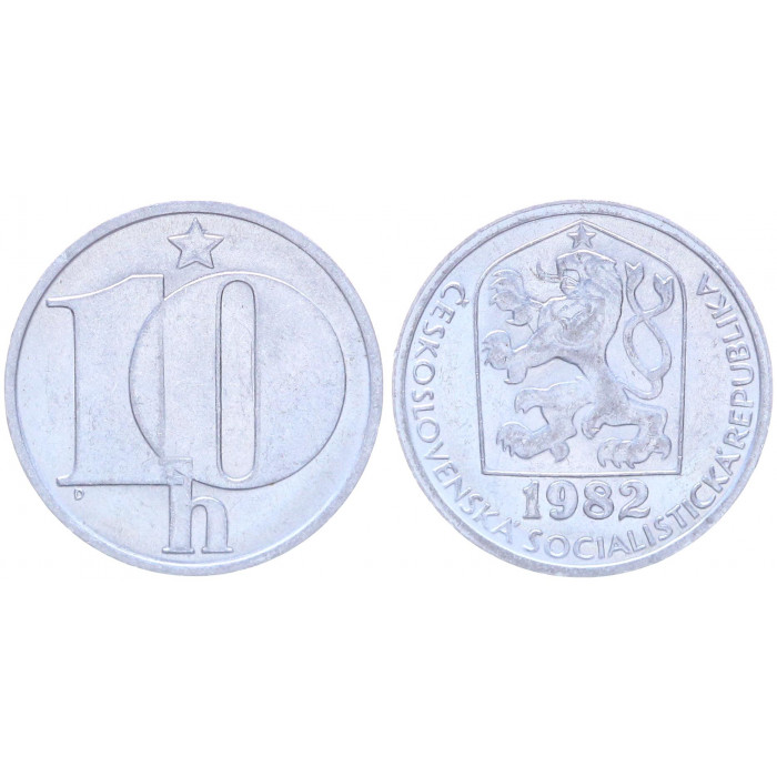 Чехословакия 10 Геллеров 1982 год KM# 80 Богемский лев (BOX2076)