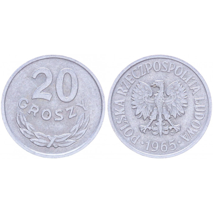 Польша 20 Грошей 1965 год Y# a47 (BOX2171)