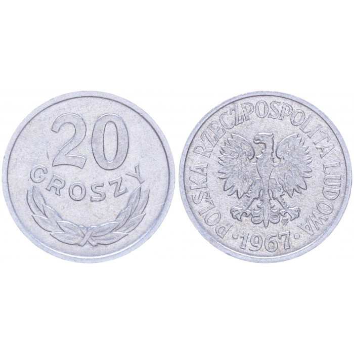 Польша 20 Грошей 1967 год Y# a47 (BOX2173)