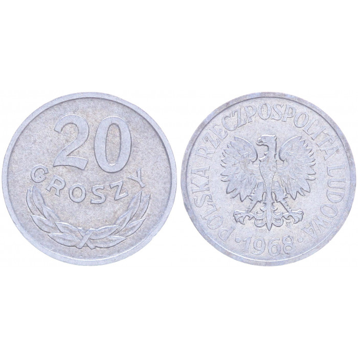 Польша 20 Грошей 1968 год Y# a47 (BOX2174)