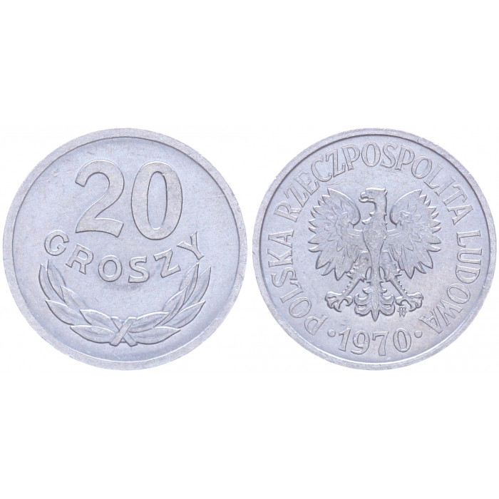 Польша 20 Грошей 1970 год Y# a47 (BOX2176)