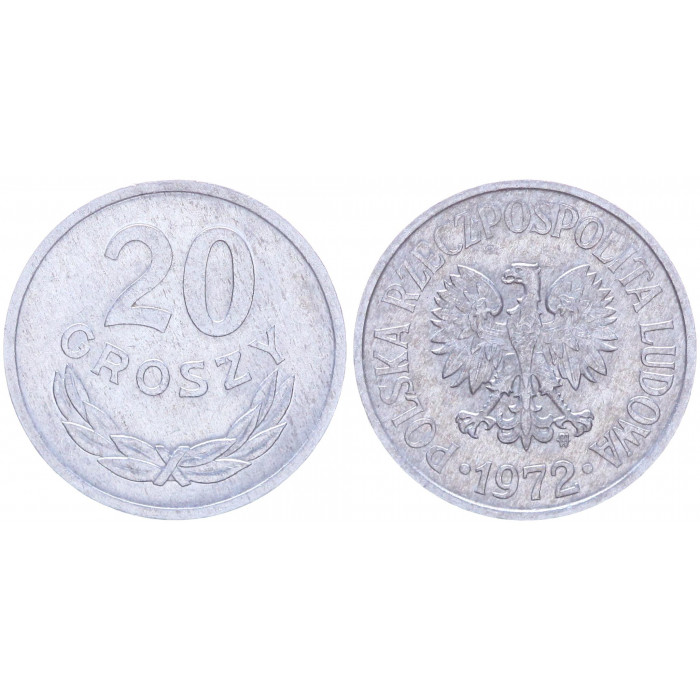 Польша 20 Грошей 1972 год Y# a47 (BOX2178)