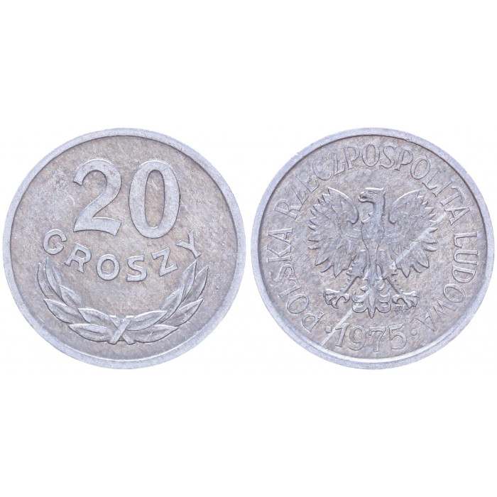 Польша 20 Грошей 1975 год Y# a47 (BOX2180)