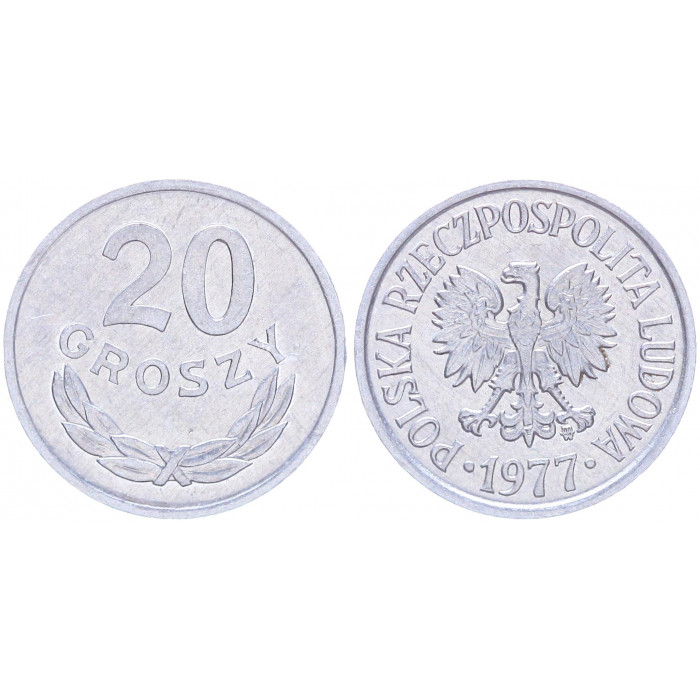 Польша 20 Грошей 1977 год Y# a47 (BOX2182)