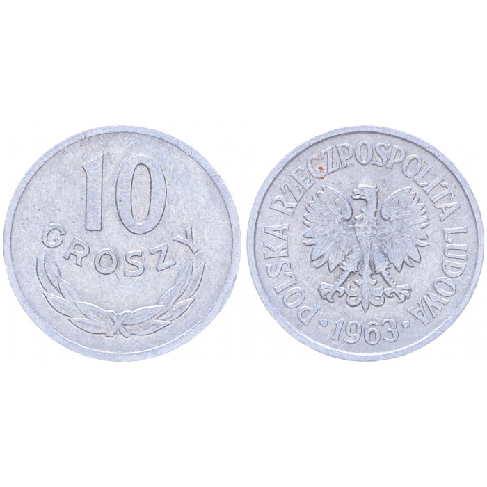 Польша 10 Грошей 1963 год Y# aa47 (BOX2187)