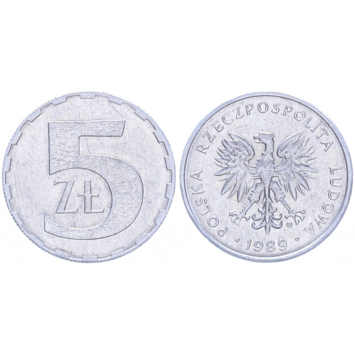 Польша 5 Злотых 1989 год Y# 81.3 (BOX2211)