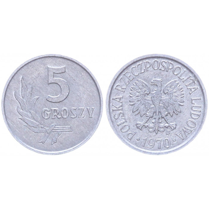 Польша 5 Грошей 1970 год Y# a46 (BOX2218)