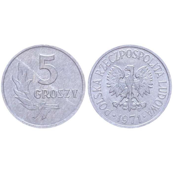 Польша 5 Грошей 1971 год Y# a46 (BOX2219)