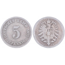 Германия 5 Пфеннигов 1875 A год KM# 3 Берлин Германская империя (BOX2327)