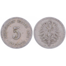 Германия 5 Пфеннигов 1876 J год KM# 3 Гамбург Германская империя (BOX2340)