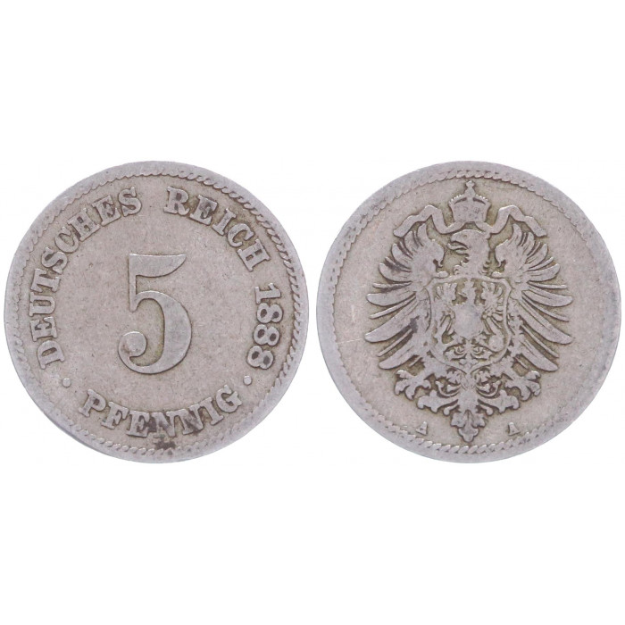 Германия 5 Пфеннигов 1888 A год KM# 3 Берлин Германская империя (BOX2341)
