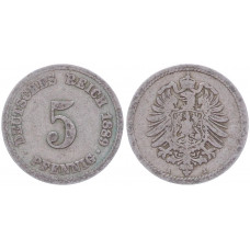 Германия 5 Пфеннигов 1889 A год KM# 3 Берлин Германская империя (BOX2345)