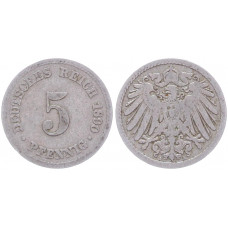 Германия 5 Пфеннигов 1890 A год KM# 11 Берлин Германская империя (BOX2348)
