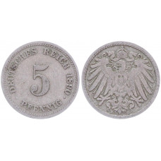 Германия 5 Пфеннигов 1890 D год KM# 11 Мюнхен Германская империя (BOX2349)