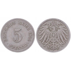 Германия 5 Пфеннигов 1894 A год KM# 11 Берлин Германская империя (BOX2353)