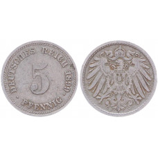 Германия 5 Пфеннигов 1899 D год KM# 11 Мюнхен Германская империя (BOX2362)