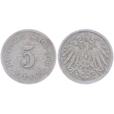 Германия 5 Пфеннигов 1900 A год KM# 11 Берлин Германская империя (BOX2364)