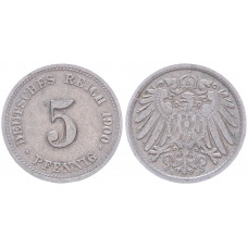 Германия 5 Пфеннигов 1900 D год KM# 11 Мюнхен Германская империя (BOX2365)