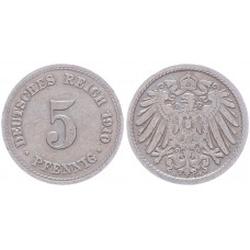 Германия 5 Пфеннигов 1910 A год KM# 11 Берлин Германская империя (BOX2406)