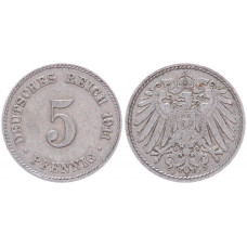 Германия 5 Пфеннигов 1911 J год KM# 11 Гамбург Германская империя (BOX2414)