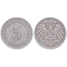 Германия 5 Пфеннигов 1912 D год KM# 11 Мюнхен Германская империя (BOX2416)