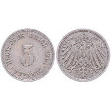 Германия 5 Пфеннигов 1914 A год KM# 11 Берлин Германская империя (BOX2426)