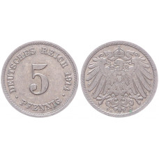 Германия 5 Пфеннигов 1914 J год KM# 11 Гамбург Германская империя (BOX2431)