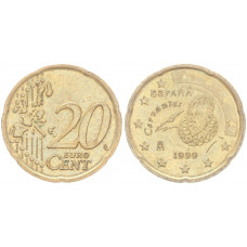 Испания 20 Евроцентов 1999 год KM# 1045 Мигель де Сервантес