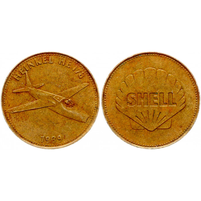 Финляндия Жетон SHELL Col# FI-000014 Самолет Heinkel HE 178 - 1939