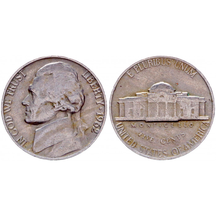 США 5 Центов 1962 год KM# a192 Филадельфия Монтичелло Томас Джефферсон
