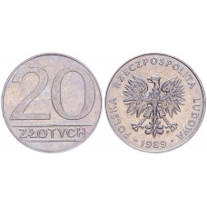 Польша 20 Злотых 1989 год Y# 153.2