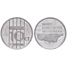 Нидерланды 10 Центов 1995 год KM# 203 6-я Королева Беатрикс
